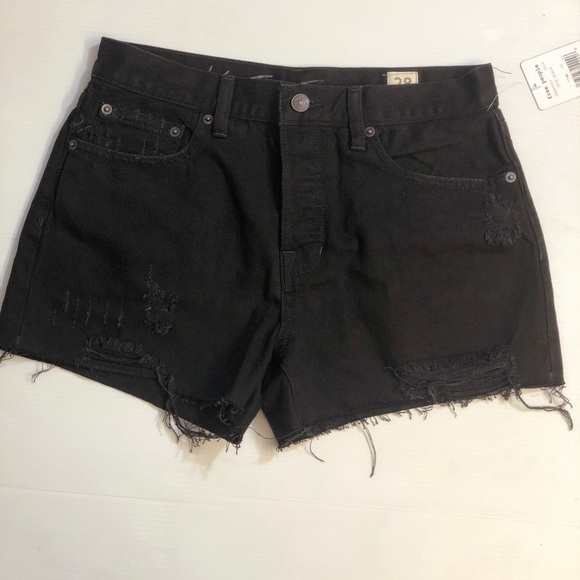 Free People Womens Black Denim Sofia Cutoff Shorts - Picture 6 of 14